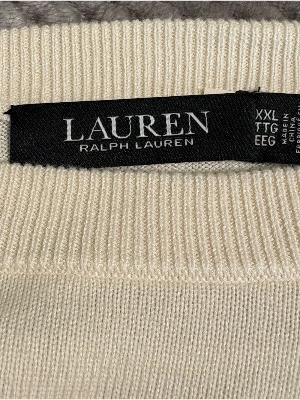 Ralph Lauren Cream Tie-Waist Long-Sleeve Sweatee - Picture 6 of 8